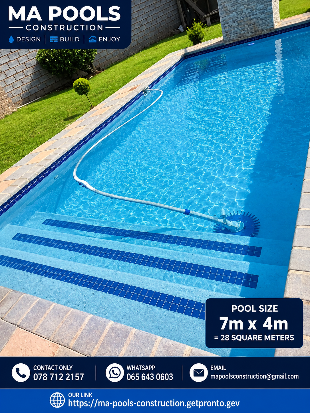 Swimming pool project by MA Pools Construction